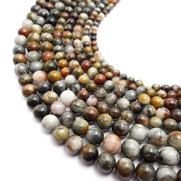 Multi-Color Eagle's Eye Smooth Round Beads 3mm 4mm 6mm 8mm 10mm 12mm 15.5"Strand