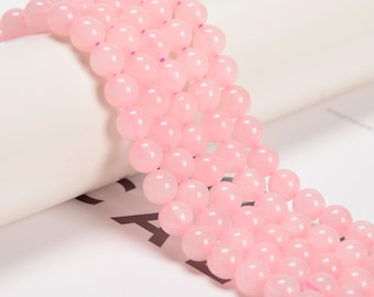 Rose Quartz Smooth Round Beads 4mm 6mm 8mm 10mm 12mm 15.5&quot; Strand