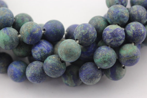 2.0mm Large Hole Matte Chrysocolla Round Loose Beads 15.5/'/' Long Size 8mm//10mm