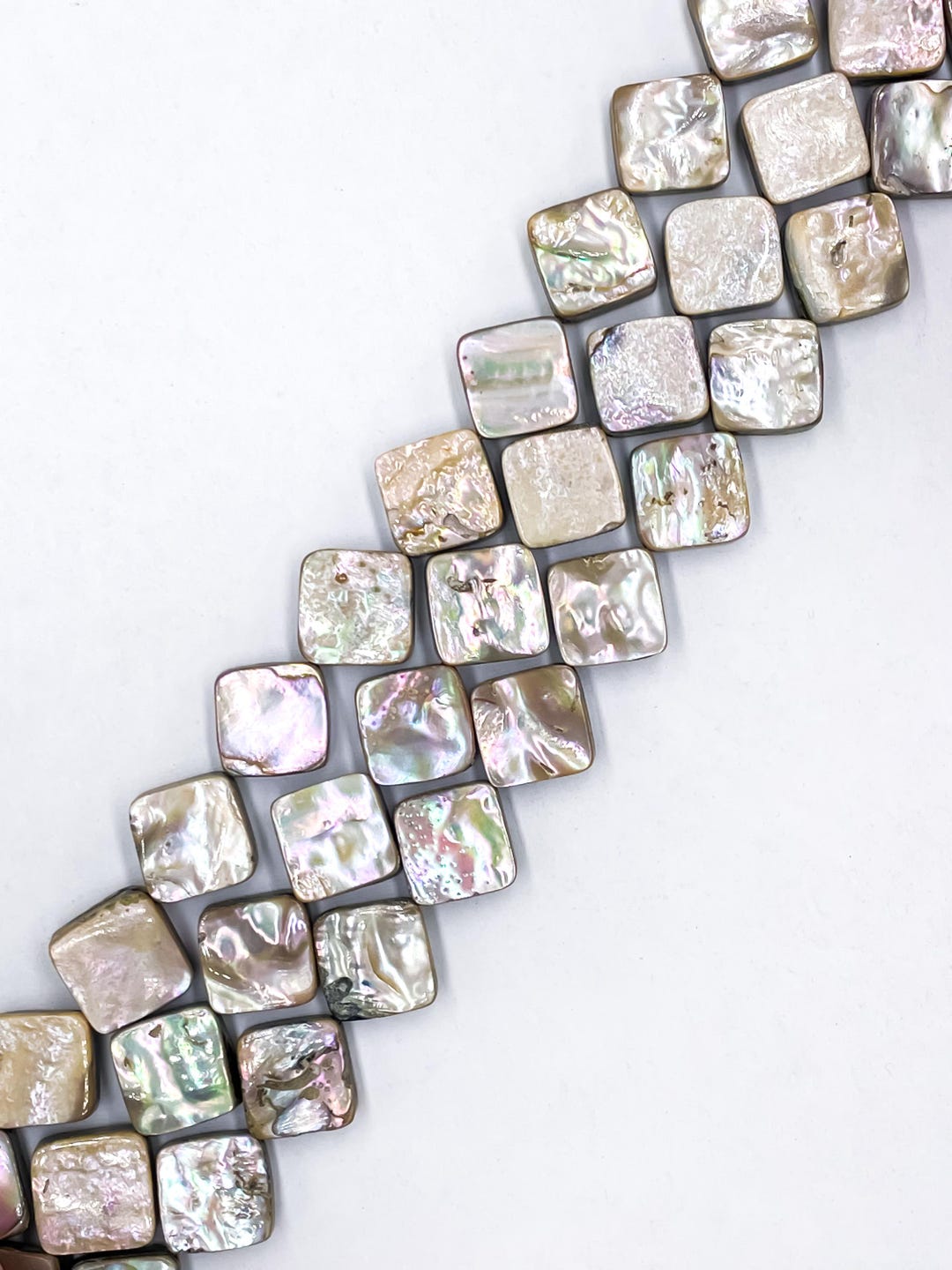 Natural Abalone Black Shell Flat Square Shape Beads Size 11x11mm 15.5 ...