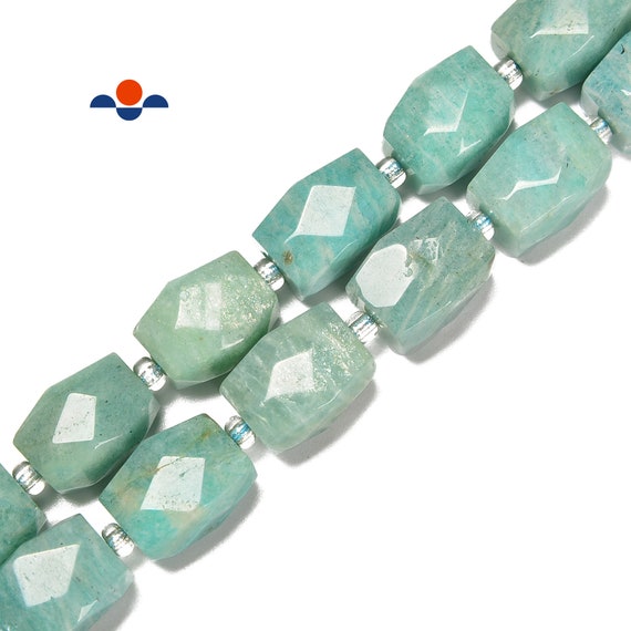 Natural Multi-Color Amazonite Gemstone Drum Barrrel Beads For Jewelry Making 15"