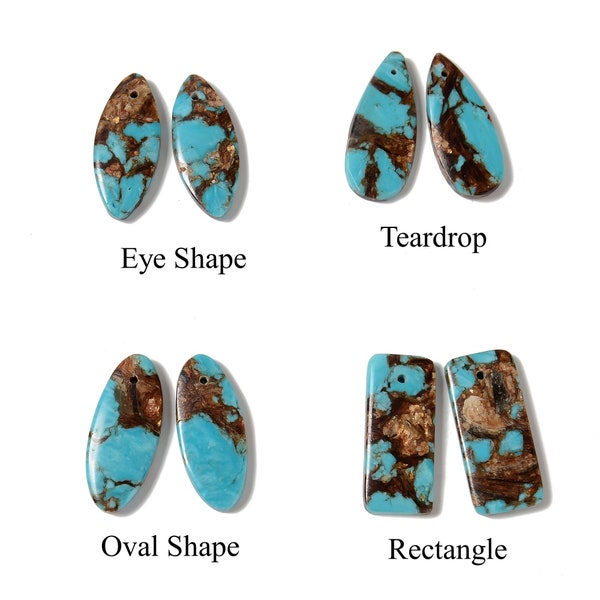 Bronzite Turquoise Pendant Earrings Size 15x35mm Sold Per Pair