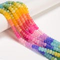 14-Multi-color Dyed Jade Smooth Rondelle Beads Size 5x8mm 15.3'' Strand
