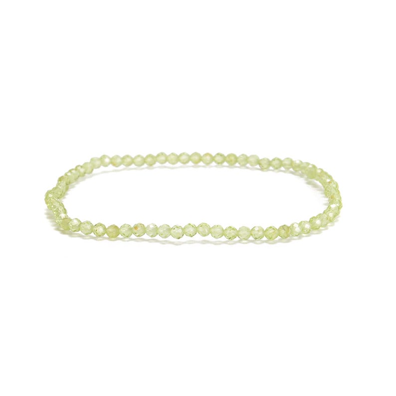02-Natural Gemstone Faceted Round Beaded Elastic Bracelet 2mm 3mm 4mm 7.5'' Long image 5