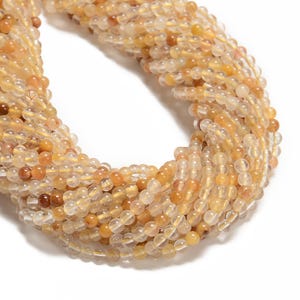 Natural Golden Healer Quartz Smooth Round Beads Size 3mm 4mm 15.5'' Strand image 2