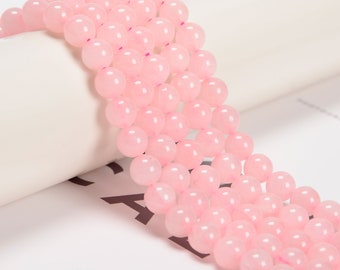 Rose Quartz Smooth Round Beads 4mm 6mm 8mm 10mm 12mm 15.5" Strand