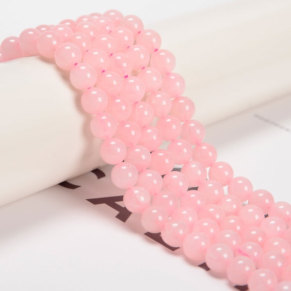 Rose Quartz Smooth Round Beads 4mm 6mm 8mm 10mm 12mm 15.5" Strand