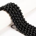 Black Onyx Smooth Round Beads 4mm 6mm 8mm 10mm 12mm 14-20mm 15.5" Strand