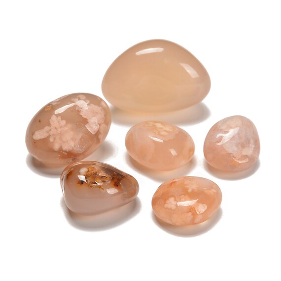 Cherry Flower Sakura Agate Healing Tumbled Crystals Gemstones 20 35mm 100g bag