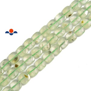 Prehnite Faceted Flat Square Beads 6mm 8mm 15.5&quot; Strand