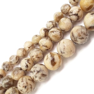 Brown Zebradorite Feldspar Smooth Round Beads 6mm 8mm 10mm 15.5" Strand image 3