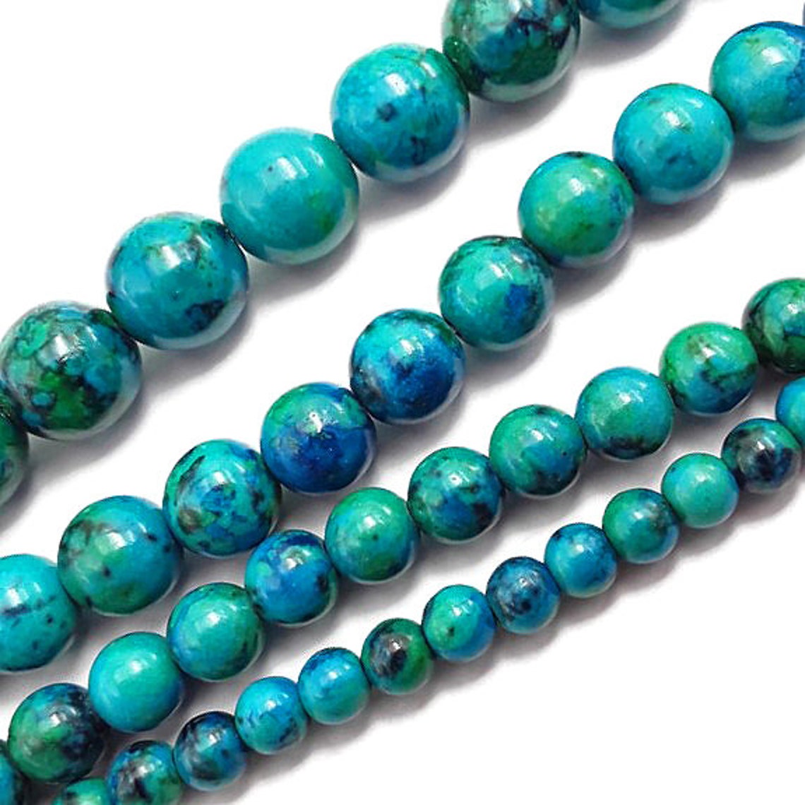 Azurite Smooth Round Beads 4mm 6mm 8mm 10mm 12mm 15.5 - Etsy
