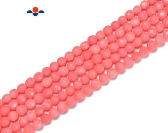 Pink Bamboo Coral Faceted Round Beads Size 2mm 3mm 4mm 15.5'' Strand