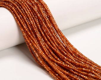 Natural Hessonite Orange Garnet Faceted Rondelle Beads Size 1.5x2mm 15.5''Strand