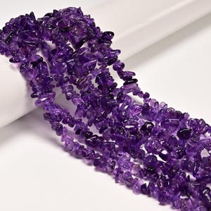 Natural Amethyst Irregular Pebble Nugget Chips Beads Size 7-8mm 34&quot; Strand