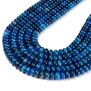 Natural Apatite Smooth Rondelle Beads 4x6mm 5x8mm 6x10mm 6x12mm 10x16mm 15.5&quot; Strand