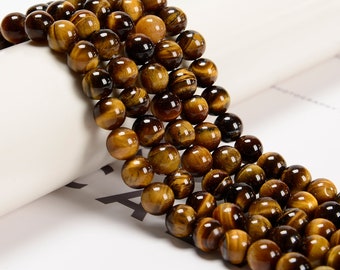 Gemstone Natural Fine Pendants 12 - 18 In Necklace Natural 8/10/12/14mm Yellow Tiger's Eye Gemstone Beads Necklace 36 Tiger's Eye Yellow Natural Fashion Necklaces & Pendants - Foto 4