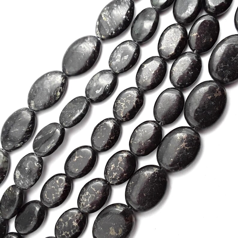 Black Arfvedsonite Smooth Oval Shape Beads 10x14mm 12x18mm Etsy