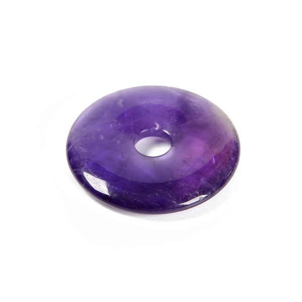 Natural Amethyst Donut Circle Pendant Size 40mm Sold by Piece