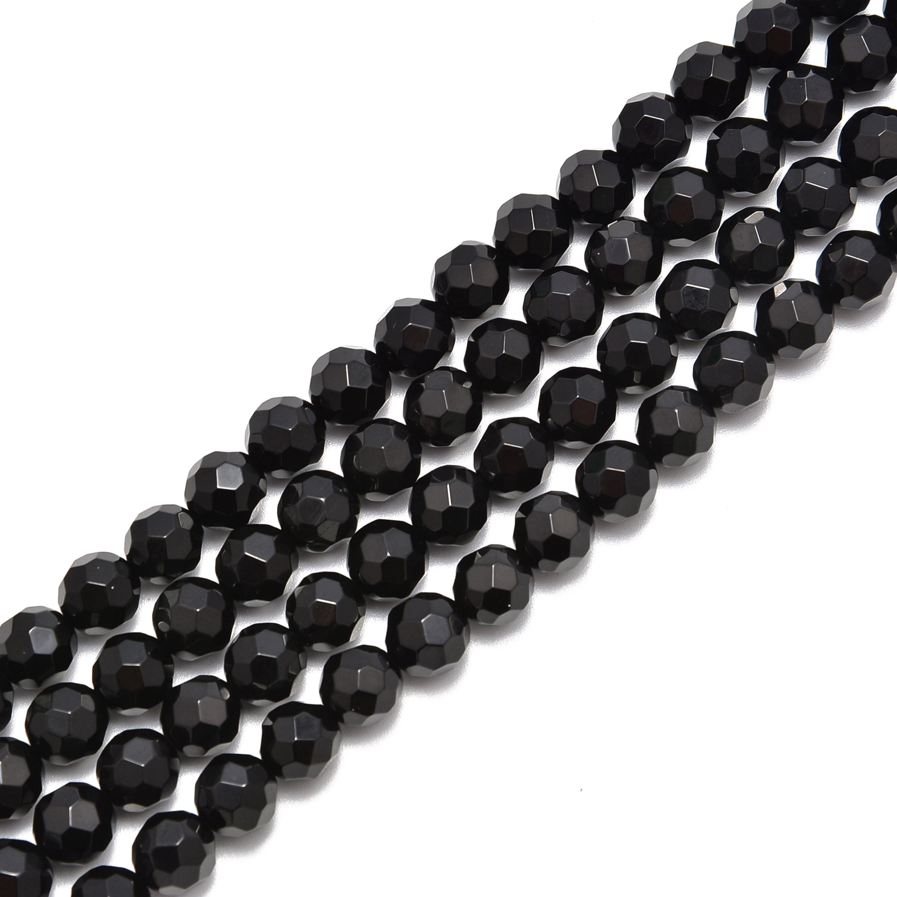 Sold Per Strand 10mm Gemstone Beads Black Onyx Faceted Round Beads Sold Per Strand 10mm Gemstone Beads Black Onyx Faceted Round Beads