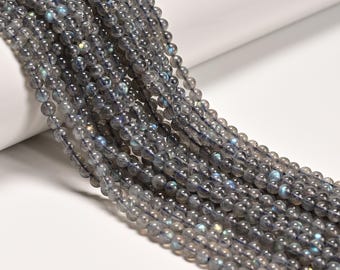 Natural Labradorite Smooth Round Beads Size 4-4.5mm 15.5'' Strand
