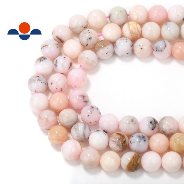 Natural Pink Opal Smooth Round Beads 4mm 6mm 8mm 10mm 12mm 16mm 15.5" Strand