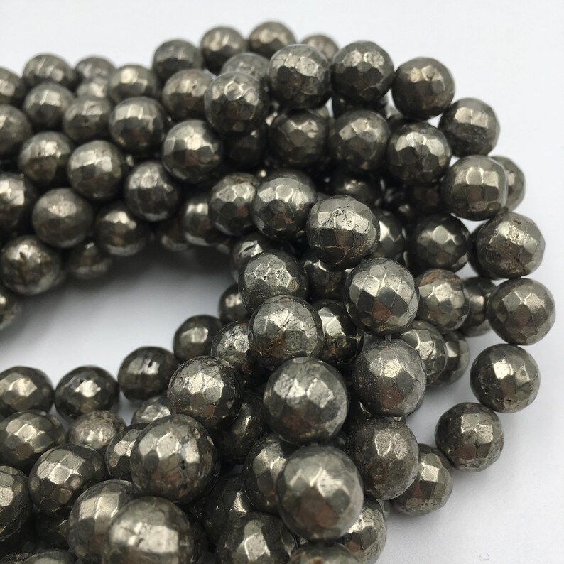 Pyrite Faceted Round Beads 6mm 8mm 10mm 12mm 15.5 Strand Etsy