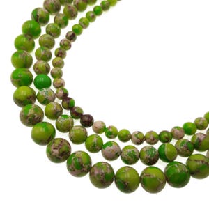 Green Sea Sediment Jasper Smooth Round Beads 6mm 8mm 10mm 15.5&quot; Strand