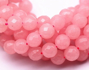Natural Rose Quartz Faceted Round Beads 6mm 8mm 10mm 12mm 15.5" Strand