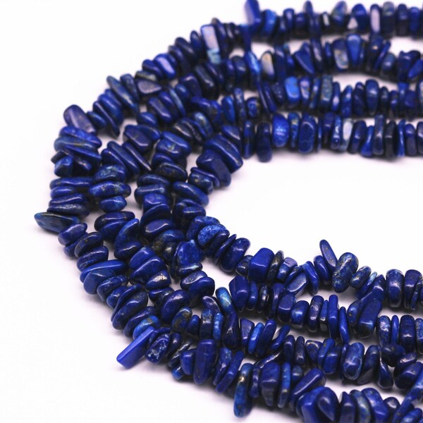 Natural Lapis Nugget Irregular Nugget Chips Beads Size 7-8mm 34" Strand