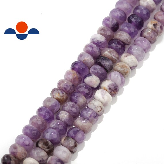 Flower Jade Rondelle Beads Gemstone 15.5/" Strand 4x6mm 5x8mm 6x10mm
