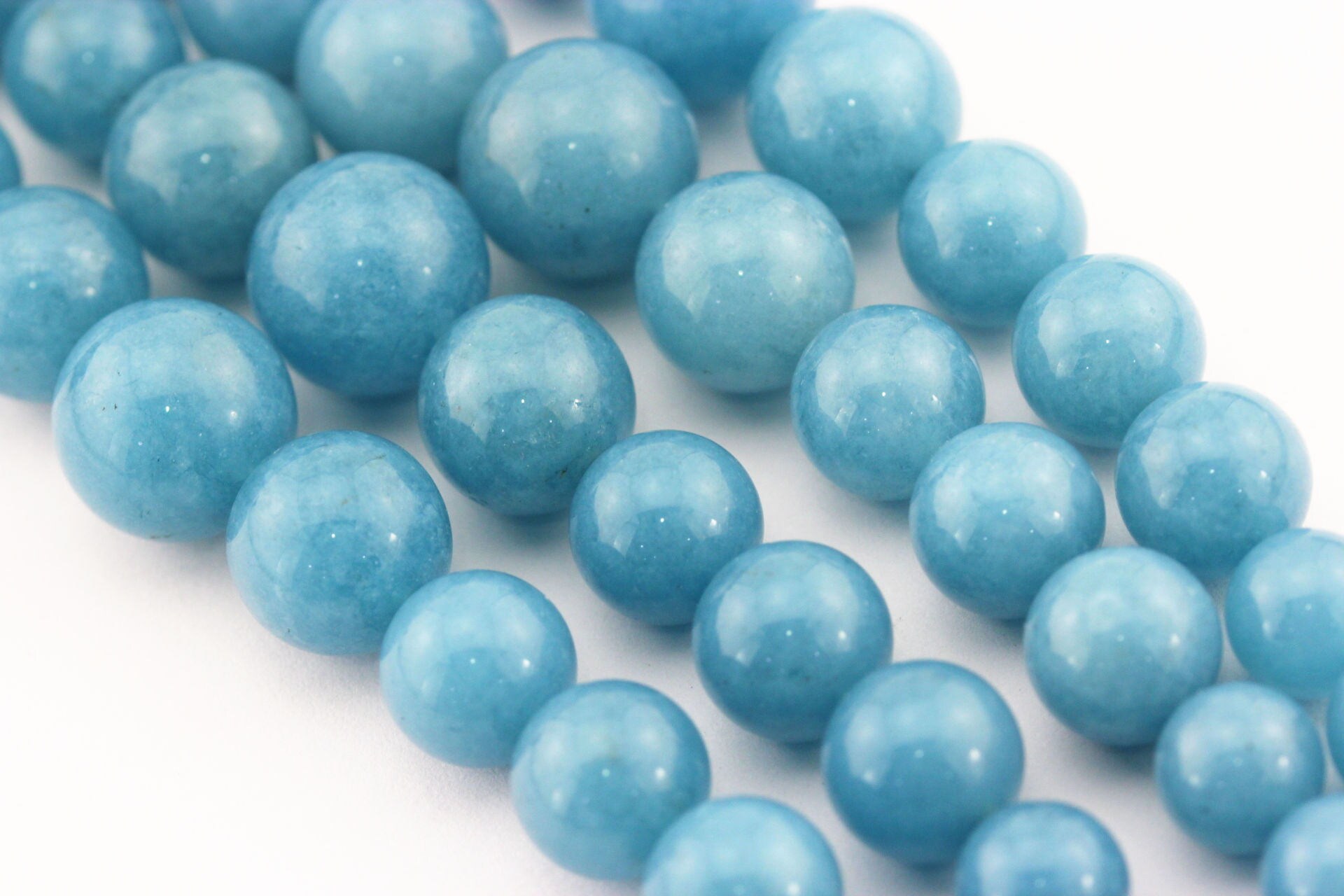 Blue Sponge Quartz Graduated Smooth Round Beads 818mm Etsy