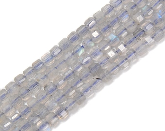 Natural Labradorite Faceted Cube Beads Size 2.2mm 15.5'' Strand