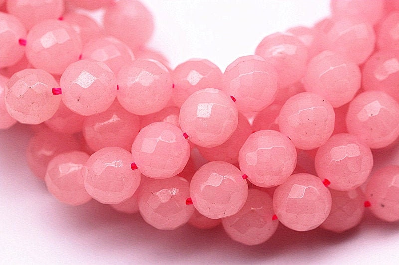 Natural Rose Quartz Faceted Round Beads 6mm 8mm 10mm 12mm 15.5" …