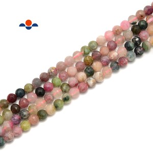 7mm Rondelles Tour200 Watermelon Tourmaline Genuine Pink and Green Tourmaline Tourmaline Beads Faceted Rondelles Multi Tourmaline