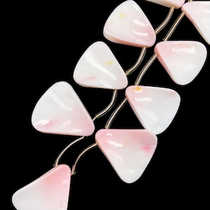 Pink Queen Conch Shell Graduated Twist Teardrop Size 25x30-30x35mm 15.5" Strand