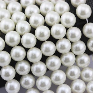 White Shell Pearl Smooth Round Beads 3mm 4mm 6mm 8mm 10mm 12mm 15.5&quot; Strand
