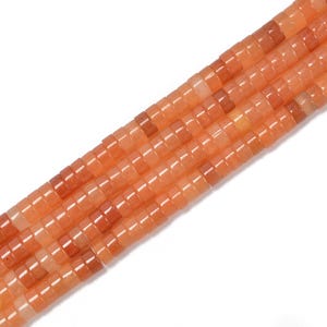 Natural Red Aventurine Heishi Disc Beads Size 2x4mm 3x6mm 15.5&#39;&#39; Strand