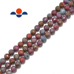 Natural Ruby in Kyanite Faceted Round Beads 6mm 8mm 10mm 15.5" Strand
