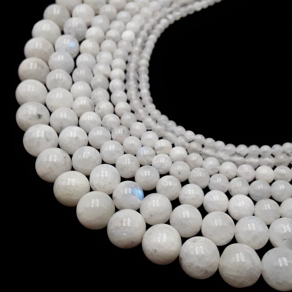110743-3234 10MM Translucent Milky Rainbow Moonstone Beads Genuine Natural Gemstone Full Strand Round Beads 15.5 7.5 Bulk Lot Options