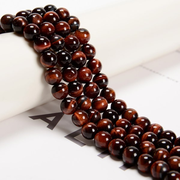 Red Tiger Eye Smooth Round Beads 4mm 6mm 8mm 10mm 12mm 15.5" Strand