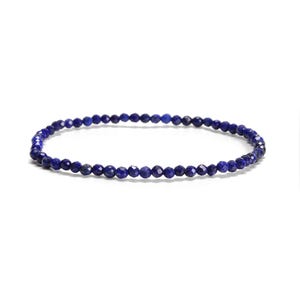 Natural Gemstone Faceted Round Beaded Elastic Bracelet 2mm 3mm 4mm 7.5'' Length image 10