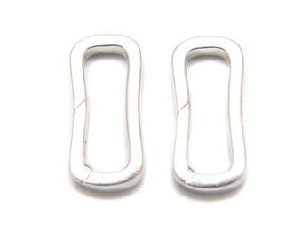 925 Sterling Silver Rectangle Clasp Size 7x16mm 2 Pieces per Bag