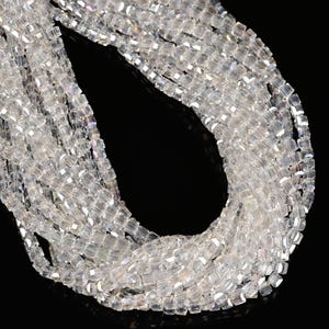 Clear AB Crystal Glass Faceted Cube Beads Size 4mm 15.5'' Strand image 2