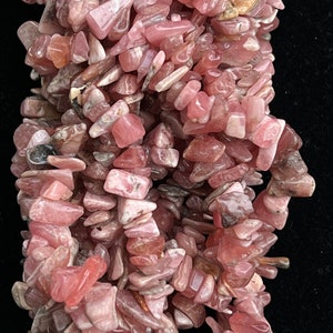 Natural Argentina Rhodochrosite Nugget Chips Beads Size 7-8mm 36'' Strand