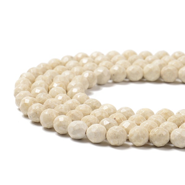 Natural River Stone Faceted Round Beads 4mm 6mm 8mm 10mm 12mm 15.5" Strand