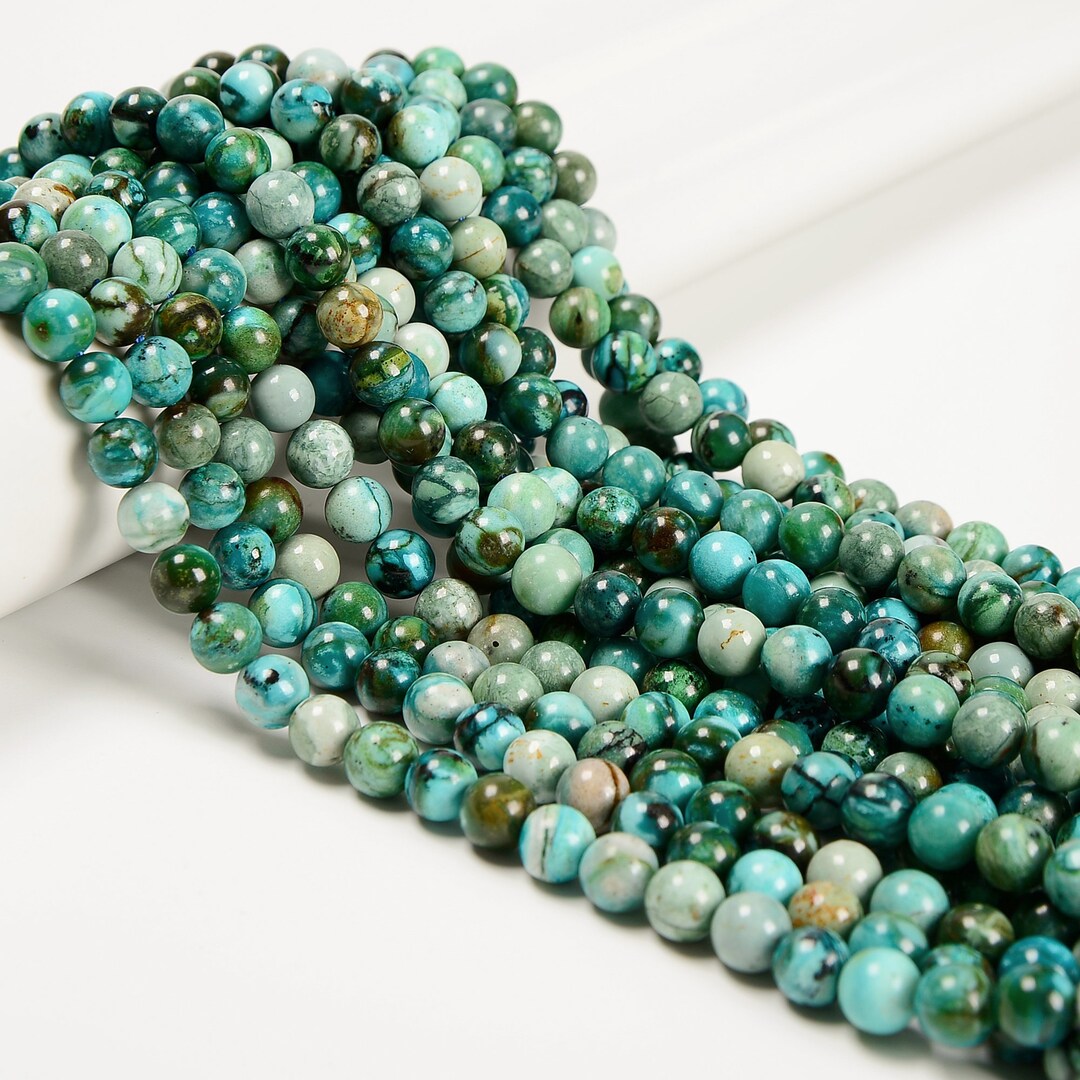 Lot De 40 Perles Chips En Chrysocolle Bleu-vert 4-10mm - Pour Création Bijoux - Neuf
