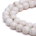 White Howlite Turquoise Smooth Round Beads 4mm 6mm 8mm 10mm 12mm 15.5" Strand