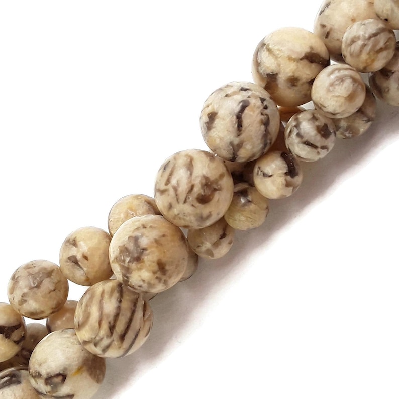 Brown Zebradorite Feldspar Smooth Round Beads 6mm 8mm 10mm 15.5" Strand image 2