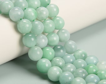 Natural Green Jadeite Jade Smooth Round Beads 4mm 6mm 8mm 10mm 12mm 15.5" Strand